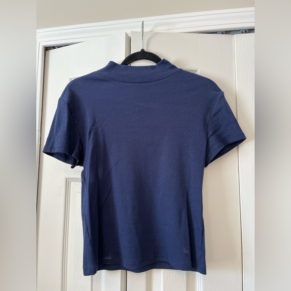 Maeve Navy Short Sleeve Top